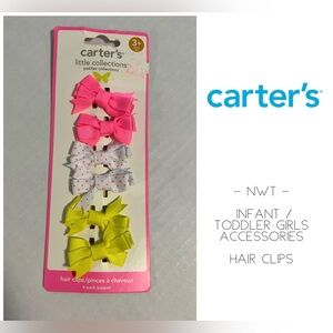 🆕CARTER’S - NWT - INFANT / TODDLER GIRLS 6PK HAIR CLIPS